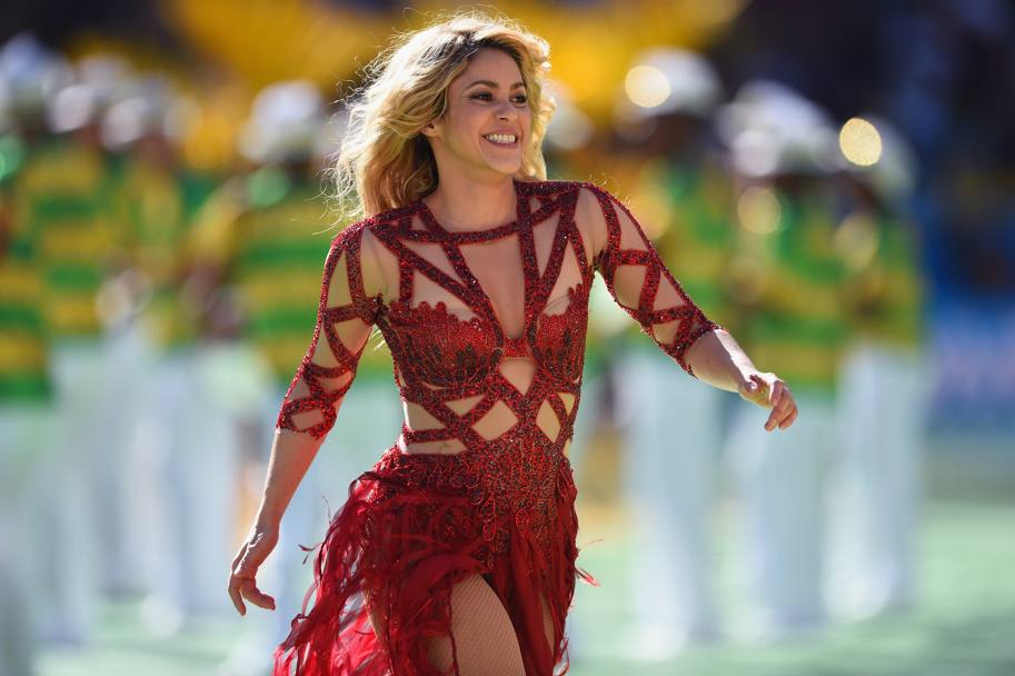 Il volto radioso di Shakira ha accompagnato il pubblico del Maracan a Rio alla finale tra Germania e Argentina. Getty